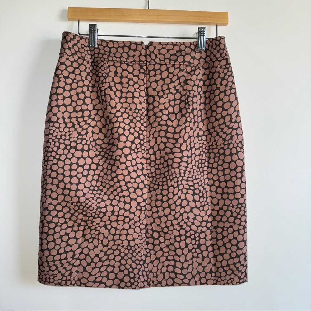 Ann Taylor LOFT Silk Blend Pebble Print Pencil Skirt - Brown/Black - Size 4 - Picture 4 of 10